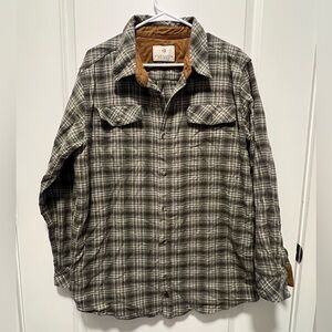 Legendary Whitetails Olive Plaid Shirt with Tan Accents